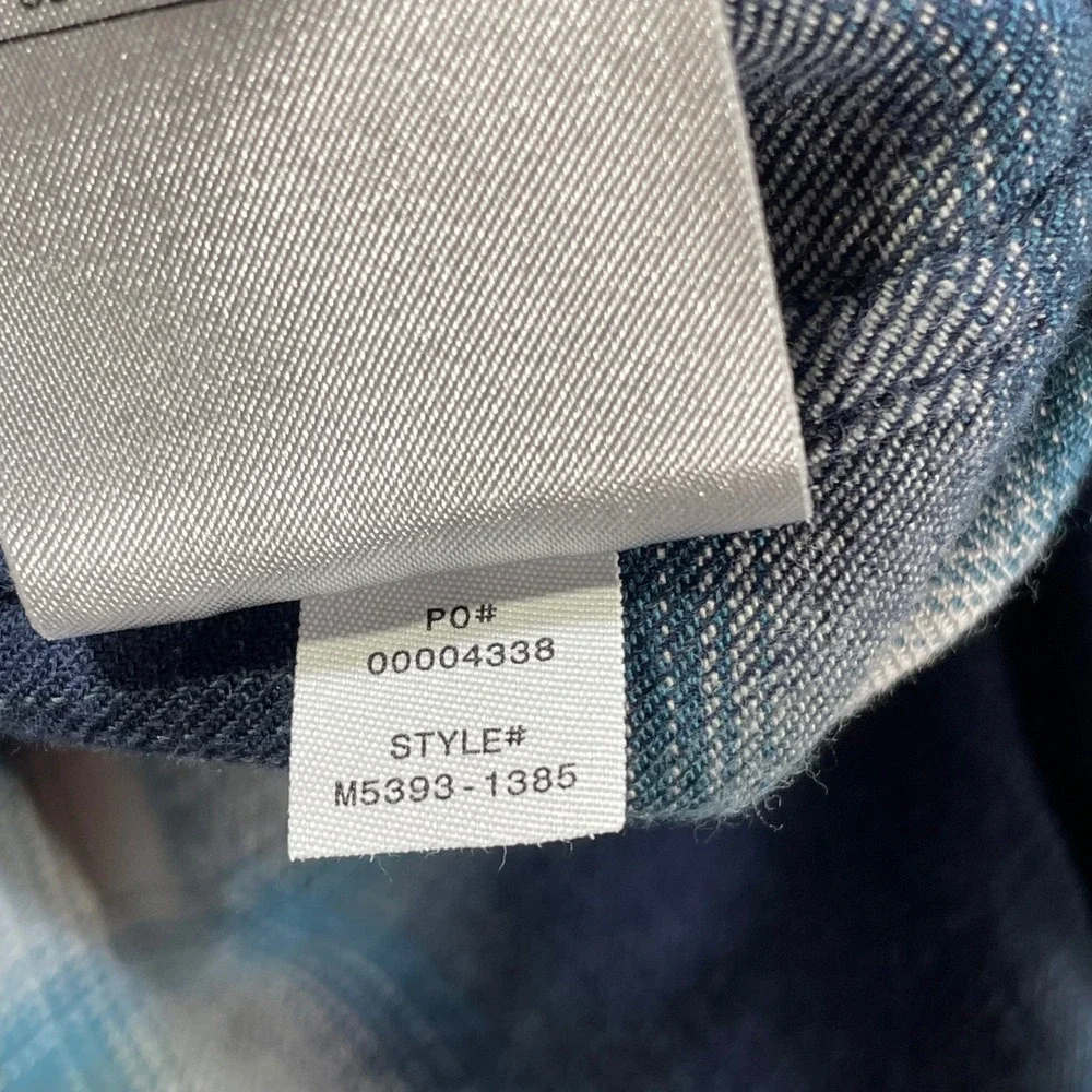 VINCE Shirt‎ Mens Medium Blue Plaid Long Sleeve Office Peppy Luxury Casual